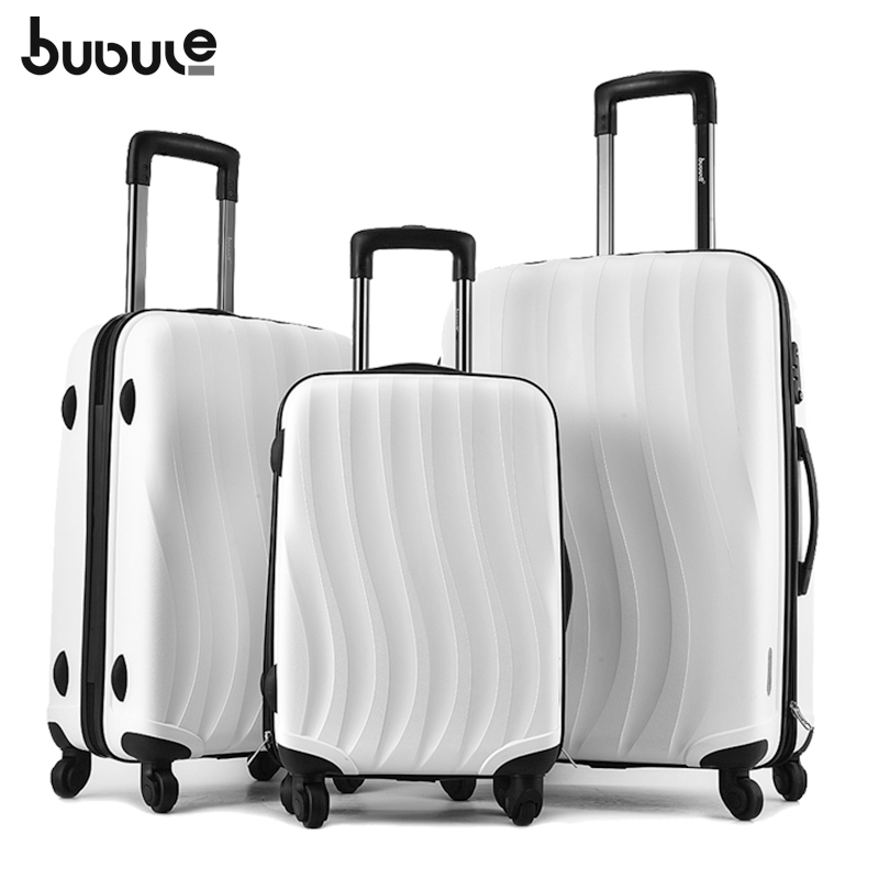BUBULE PPL03 3PCS Fashion Zipper Luggage Set Waterproof Spinner Trolley Suitcase