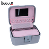 BUBULE 14" Fashion Lock PP Cosmetic Box Bag Makeup Case With Mirror